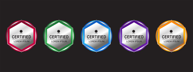Premium Certificate badge hexagon template vector illustration