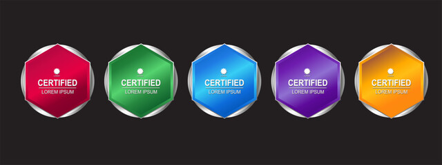 Premium Certificate badge hexagon template vector illustration