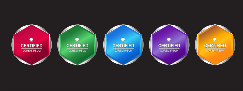 Premium Certificate badge hexagon template vector illustration