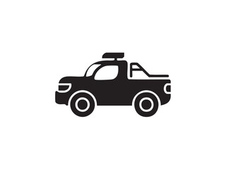 Obraz premium Pickup Truck with Roof Rack Silhouette Vector Icon