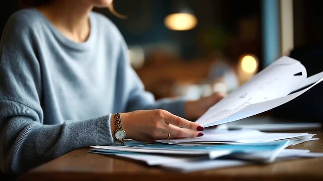 Faceless female student hands studying at table dorm room environment educational materials review residential learning space academic work session defocused room interior