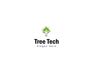 creative logo design digital tree,pixel,technology, abstract, logo design template,icon, vector, symbol, creative idea.