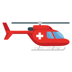 Rescue helicopter icon in flat vector style representing air ambulance medical emergency isolated perfect for healthcare safety and emergency response graphics © Nass Studio
