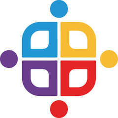 A vibrant colorful logo symbolizing community, collaboration, and diverse connections