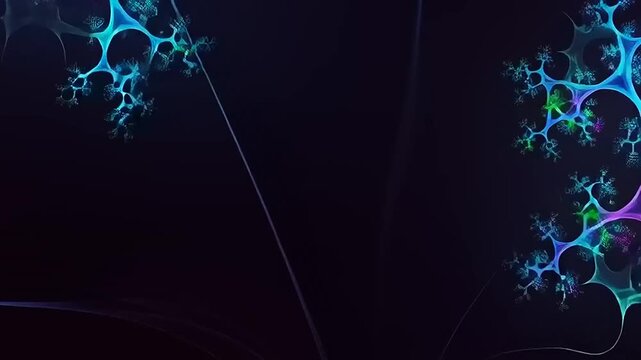 Fractal Network Visualization with Neon Colors.