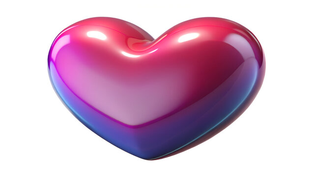 Glossy Plastic 3D Heart Icon for Love and Social Media Design