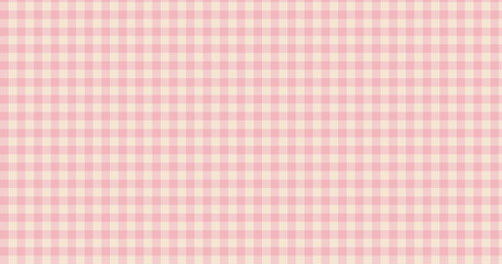 ギンガムチェックのかわいい背景素材　ピンクのチェックのシームレスなパターンイラスト