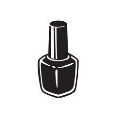 Obraz premium Nail polish bottle silhouette vector icon black shape