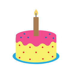 Birthday cake isolated on white background