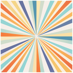 Abstract 1970's background design in futuristic retro style with colorful lines. Vector illustration.