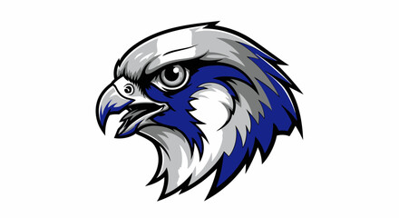 Fototapeta premium Illustration of a fierce eagle head with sharp beak and intense gaze, showcasing detailed feathers and bold colors in a dynamic profile view
