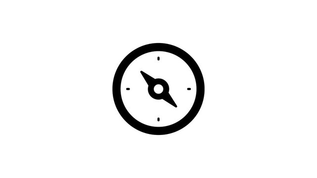 Animation with compass icon on transparent background