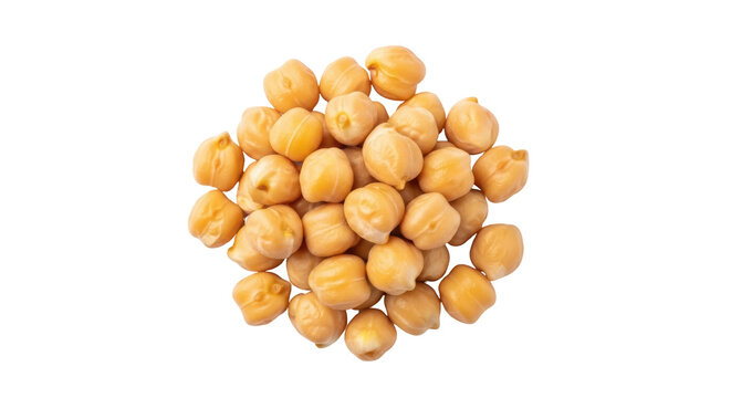 Pile of beige chickpeas isolated PNG, healthy legume seeds for vegetarian and vegan cooking on transparent background