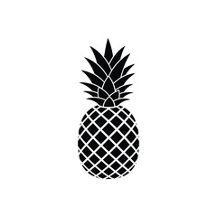 Pineapple illustration in minimalist style with black and white color in vector format for tropical branding