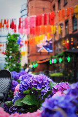 View of summer streets in the city center of Oslo, Norway
