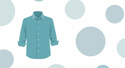 A teal button-down shirt with cuffed sleeves and white buttons