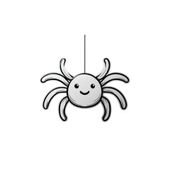 Obraz premium Adorable cartoon spider with eight legs and a happy face, rendered in a simple, grayscale style
