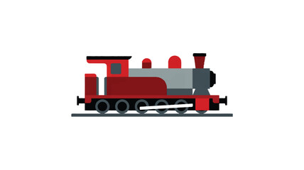 Fototapeta premium A minimalist vector illustration of a classic steam locomotive in a flat design style (2)_traced