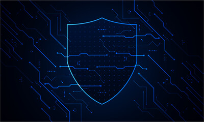Cyber security technology concept , Shield With Keyhole icon , personal data , vector illustration.