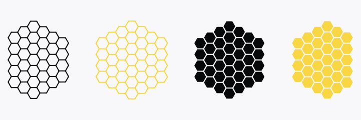 Bee honeycomb set vector © Vector Gallery