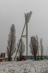 Floodlight mast at the Jahnstadion, Prenzlauer Berg, Berlin