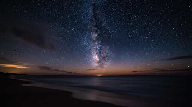 Beach under starry night sky clouds Full HD 4K Download 2025 2026