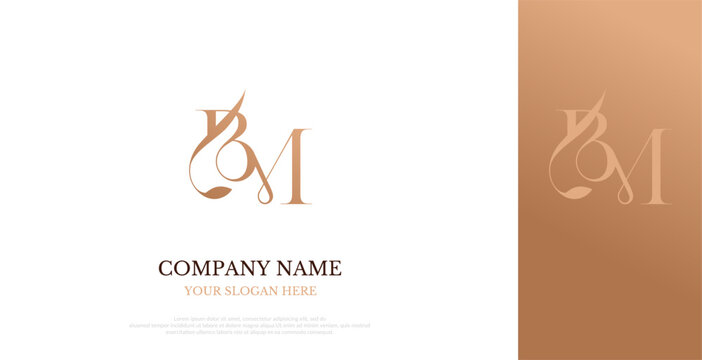 Initial BM Logo Design Elegant
