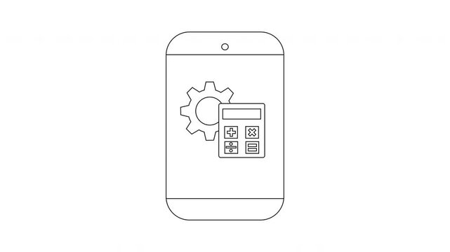 Mobile App Settings and Calculator Icon Animation.