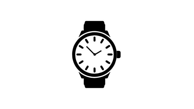 Simple watch animation transparent background on wrist 