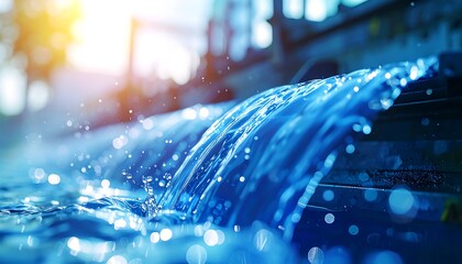 Azure Cascade: Capturing the mesmerizing beauty of a rushing azure waterfall, creating a symphony of nature's liquid artistry, evoking a sense of tranquility and refreshment.