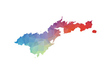 American Samoa Map - Polygon Style Vector Illustration in Rainbow Gradient, Low Poly Multicolor Geometric Design, Isolated on White Background, Suitable for Reports, and Creative Projects. © Whatever