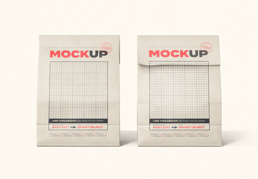 Carry Bag Delivery Cardboard Design Mockup