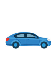 Fototapeta premium blue luxury car isolated on white studio background