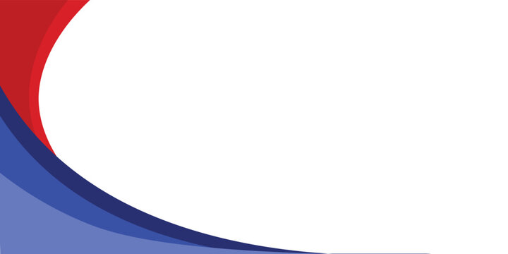 Abstract curved red and blue border modern business background. vector