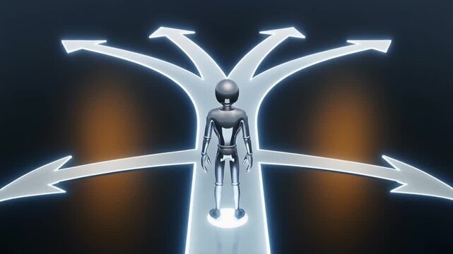 Choice and Decision Making Person at Crossroads with Multiple Paths and Future Directions.