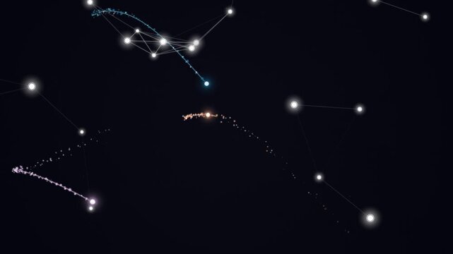 Constellation Pattern in Night Sky, Starry Space, Celestial Map, Astronomy Concept