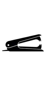 Black stapler office supply silhouette icon.