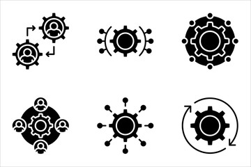 Function and Settings Icon Set &ndash; Gear, Configuration and System Symbols Vector Collection.