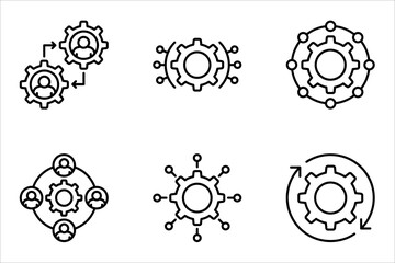 Function and Settings Icon Set &ndash; Gear, Configuration and System Symbols Vector Collection.