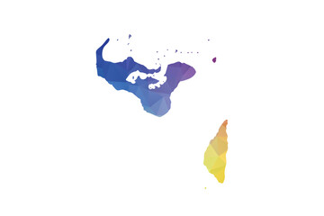 Tonga Map - Polygon Style Vector Illustration in Rainbow Gradient, Low Poly Multicolor Geometric Design, Isolated on White Background, Suitable for Reports, and Creative Projects.