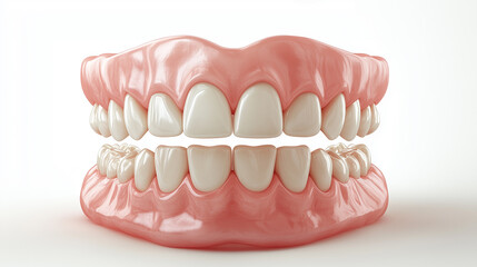 Obraz premium Realistic 3D model of human teeth and gums, showcasing dental health and hygiene