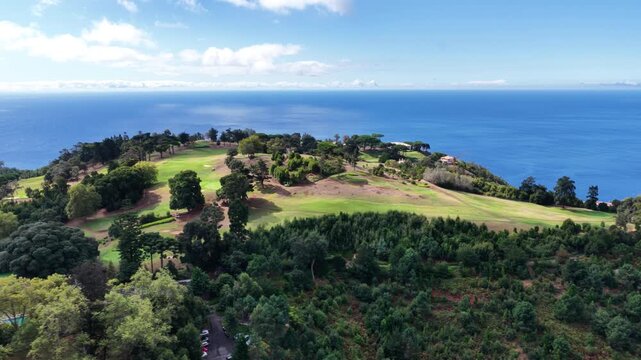 Madeira Portugal coastal golf course above Atlantic Ocean