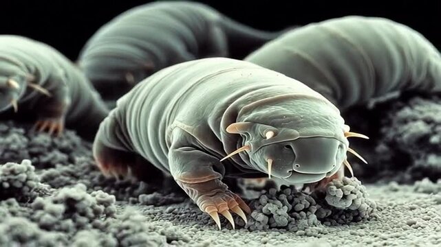 Enlarged image of dust mites on a mattress Causes of allergies and asthma Dermatophagoides pteronyssinus and Dermatophagoides farinae