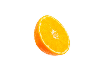 Fototapeta premium Fresh ripe juicy tangerines. Fresh ripe whole and half of tangerine, mandarin or clementine with green leaf isolated on white background.citrus fruits. mandarin or clementine. Fresh orange fruits. 