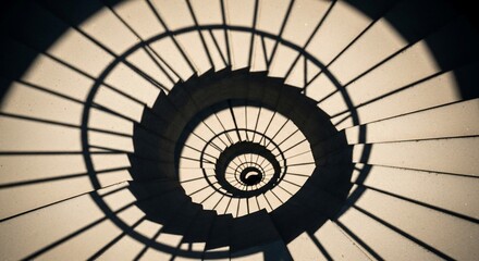 Naklejka premium Spiral Staircase Viewed from Below.