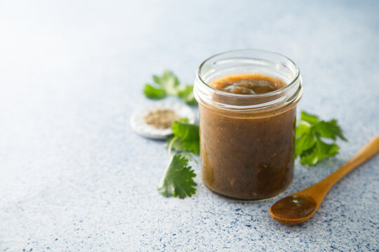 Homemade green plum sauce