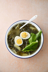 Spring soup with wild herbs