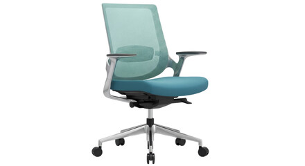 Ergonomic office chair PNG isolated on transparent background, modern adjustable seating for work...