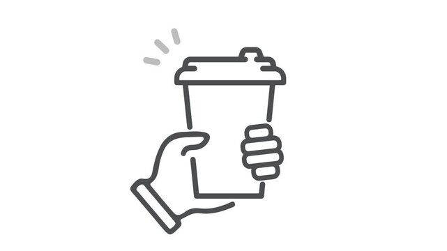 Hand holding a cup of coffee or a cup of tea.