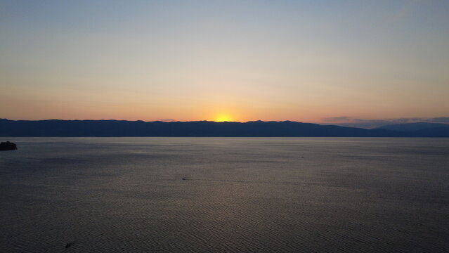 Sun sat at lake Ohrid 